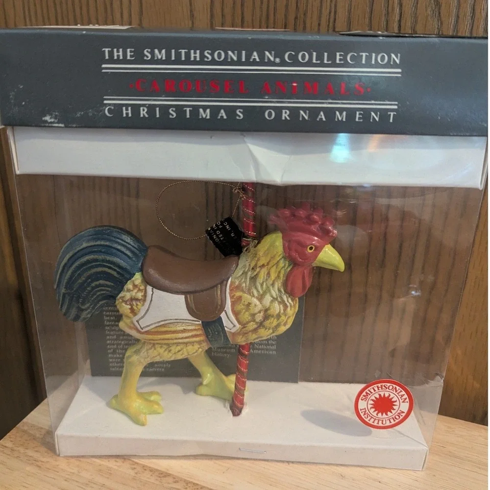 Kurt Adler 1988 Vintage Smithsonian Carousel Rooster Christmas Ornament in Box